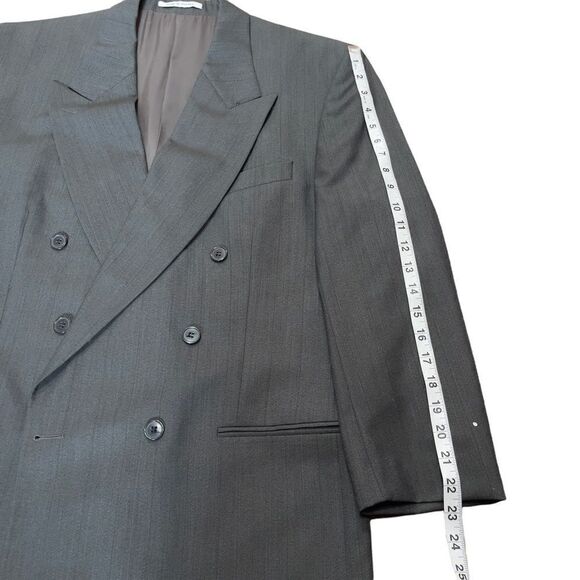 YSL Men’s Gray Double-breasted Suit Sz 42L - Picture 12 of 16